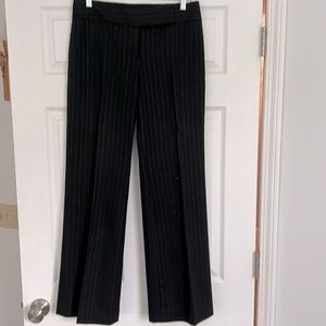 AnnTaylor Wool Pinstripe Pants- Wide leg Flare opening-Silver thread pinstripe